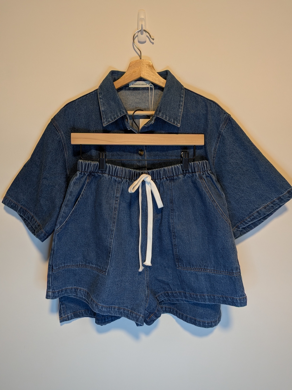 Bronze Snake Delaney Denim Set NWT Dark Blue Size L